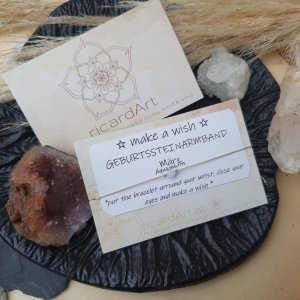 *MAKE A WISH* Geburtssteinarmband MÄRZ/AQUAMARIN