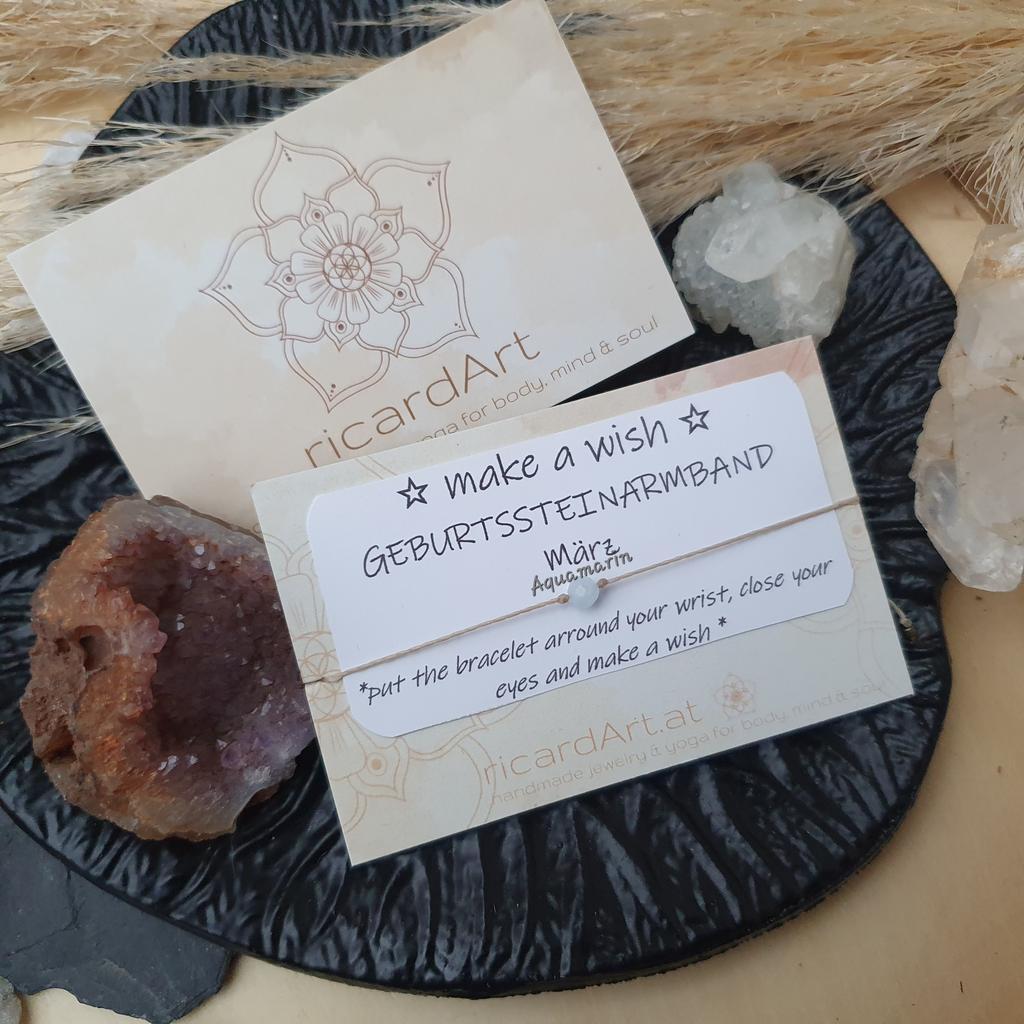 *MAKE A WISH* Geburtssteinarmband MÄRZ/AQUAMARIN