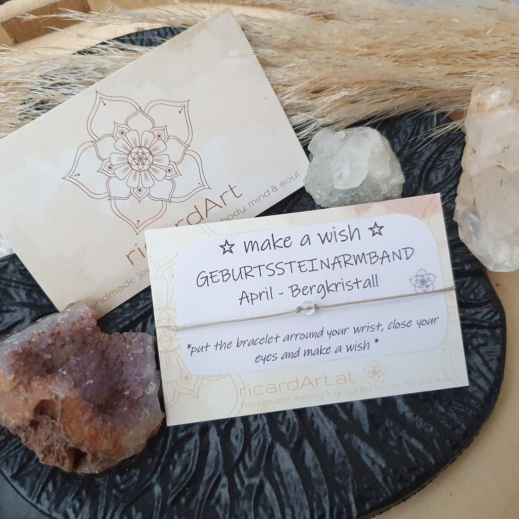 *MAKE A WISH* Geburtssteinarmband APRIL/BERGKRISTALL