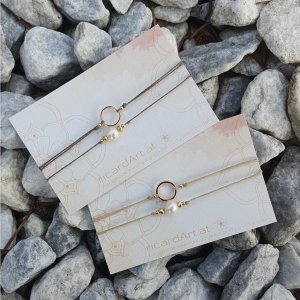 Doppelarmband *SÜßWASSERPERLE 10mm* 18kvergoldet