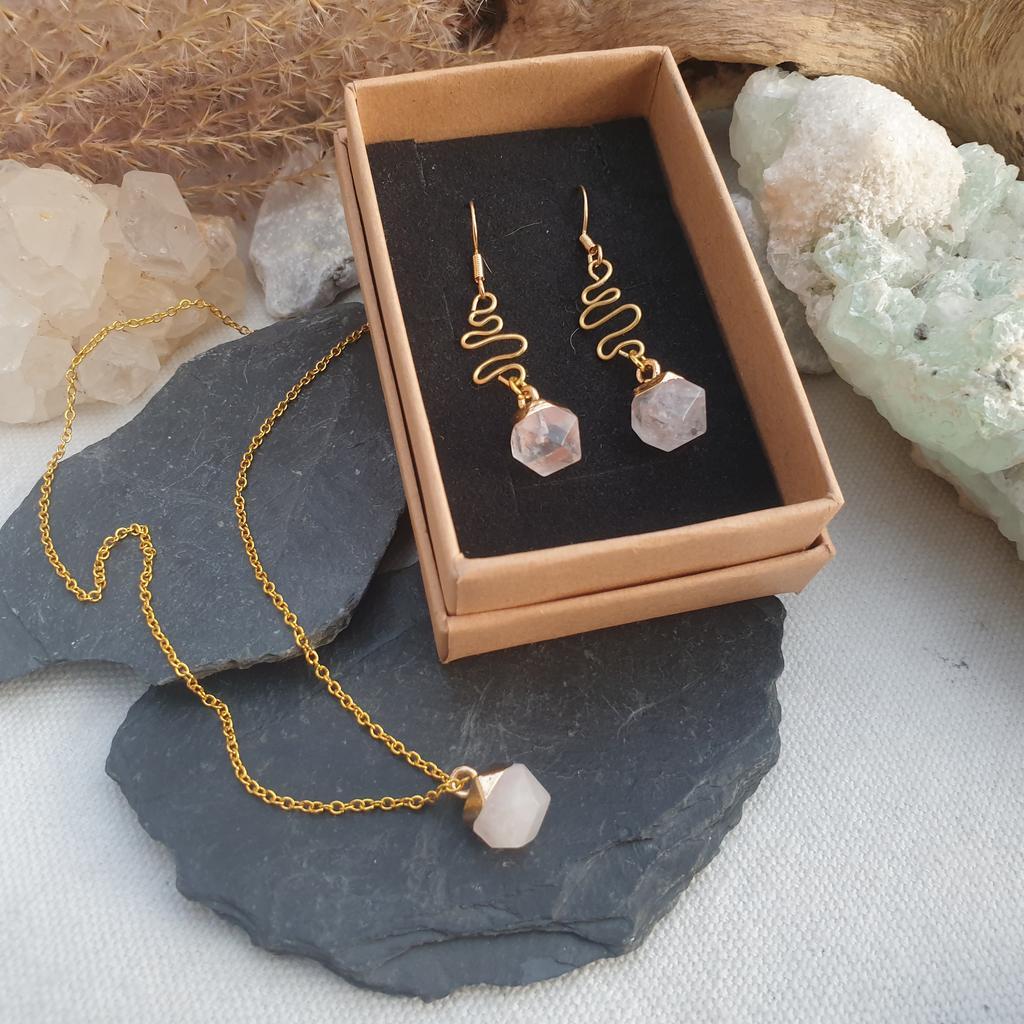 EDELSTEIN Ohrschmuck *SQUARE facettiert/vergoldet - Image 3