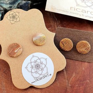 Lebensblume Ohrstecker *DUSTY ROSE* 12mm