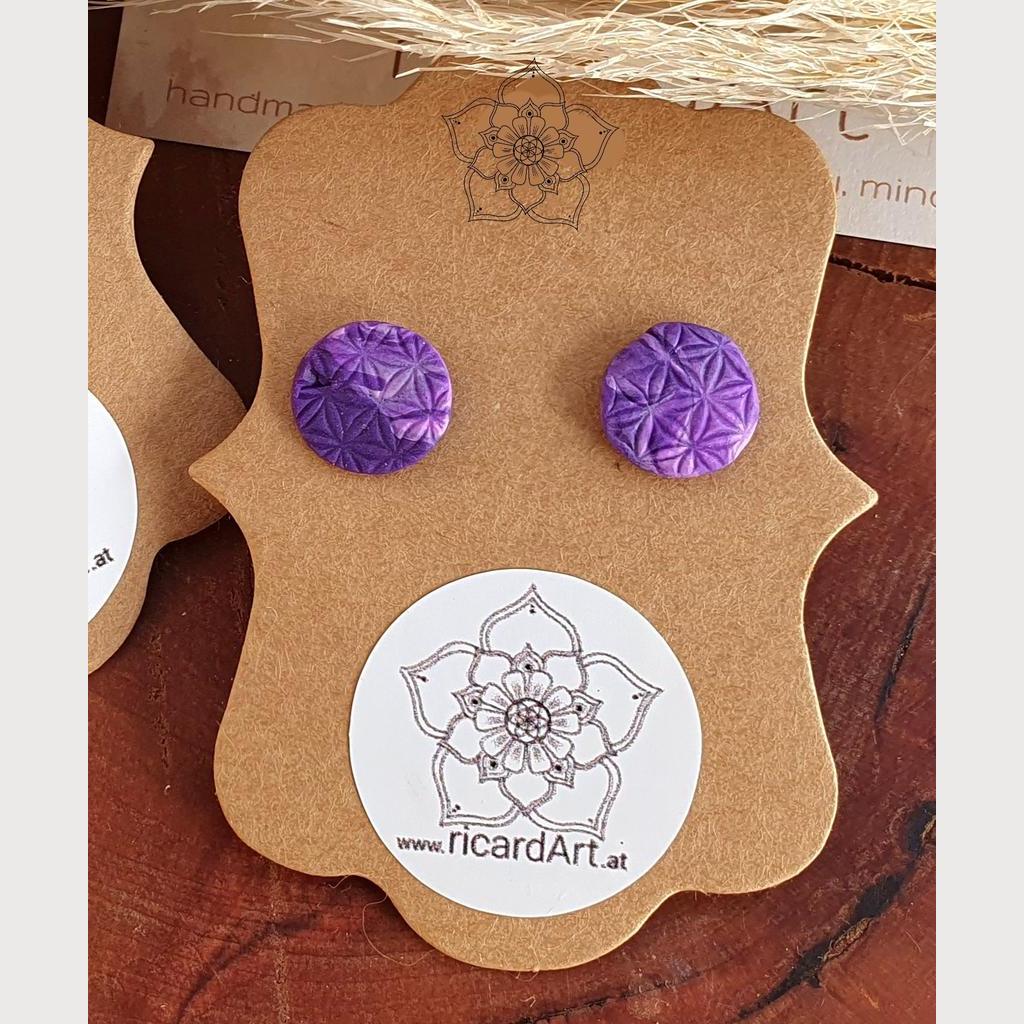 Lebensblume Ohrstecker *PURPLE CANDY* - Image 2