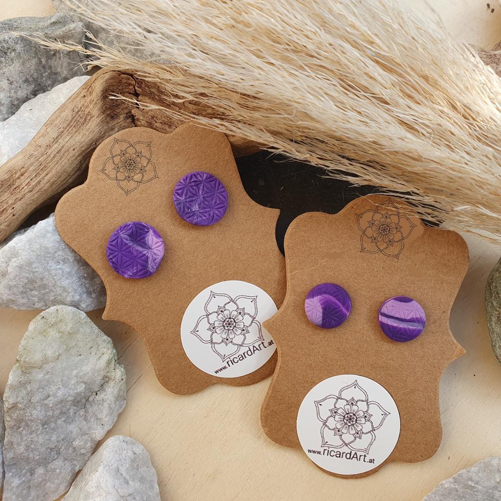 Lebensblume Ohrstecker *PURPLE CANDY*