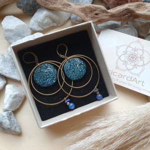 LAPISLAZULI Ohrschmuck *FIMO OCEAN BLUE*