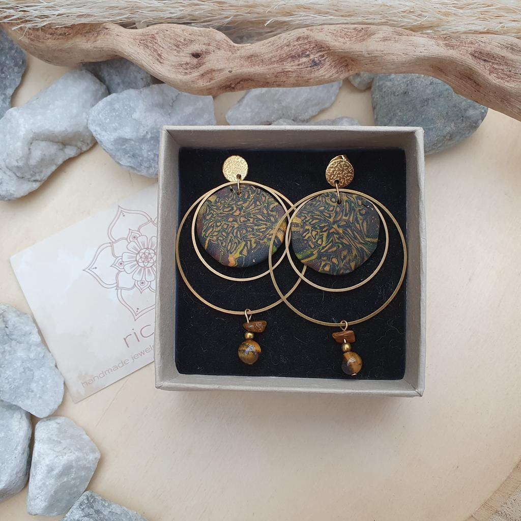 Tigerauge Ohrschmuck *FIMO PHOENIX*