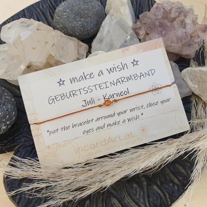 *MAKE A WISH* Geburtssteinarmband JULI/KARNEOL