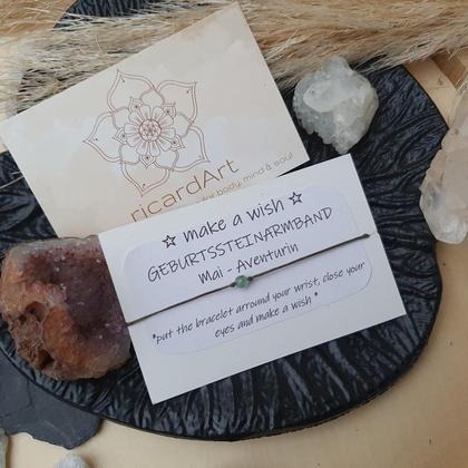 *MAKE A WISH* Geburtssteinarmband MAI/AVENTURIN - Image 2