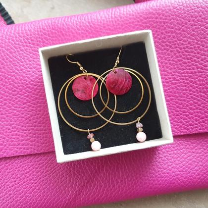 Ohrringe *PINK SEASHELL m. Rhodochrosit - Image 3