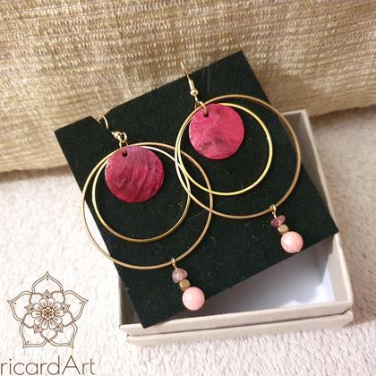 Ohrringe *PINK SEASHELL m. Rhodochrosit - Image 4