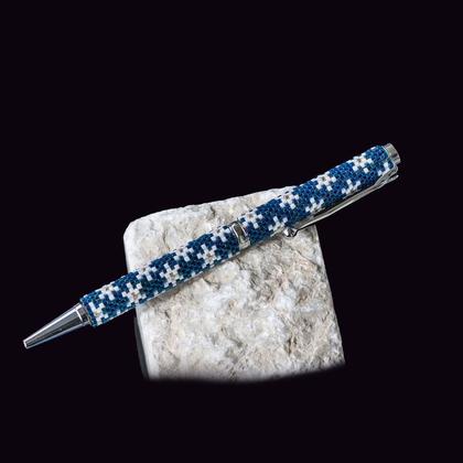 Kugelschreiber mit Glasperlen "Schneeflocke"