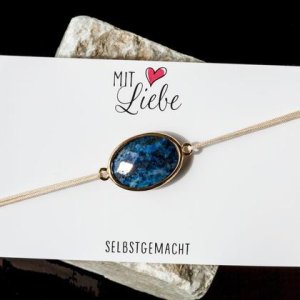 Armbändchen Lapislazuli 26x15mm goldfarben