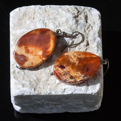 Ohrhänger Feuerachat