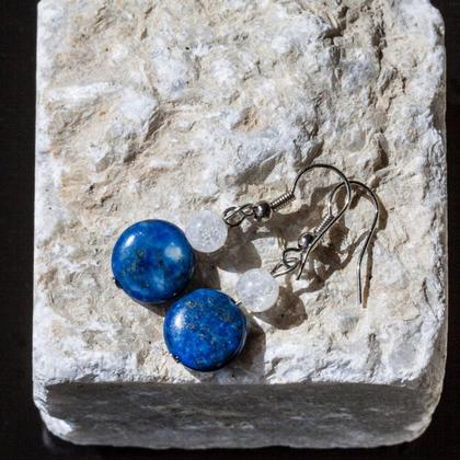 Ohrhänger Lapislazuli mit Bergkristall