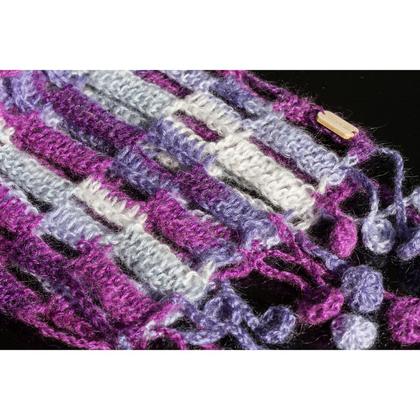 Schal in Lila-Tönen mit Blumen - Image 2