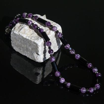 Halskette Amethyst/Onyx/Hämatit