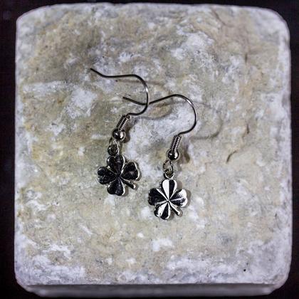 Ohrhänger Kleeblatt silberfarben