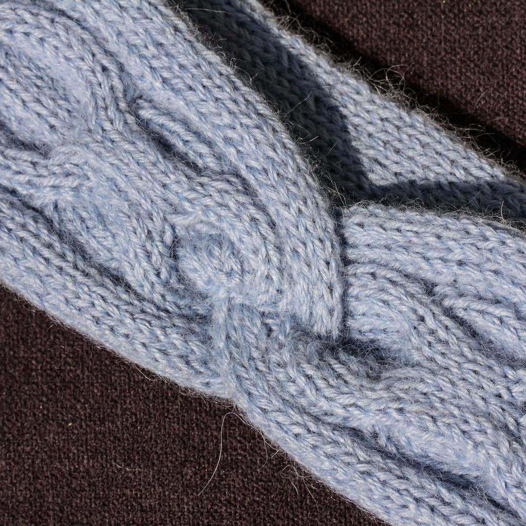 Alpaka Stirnband Twist hellblau - Image 2