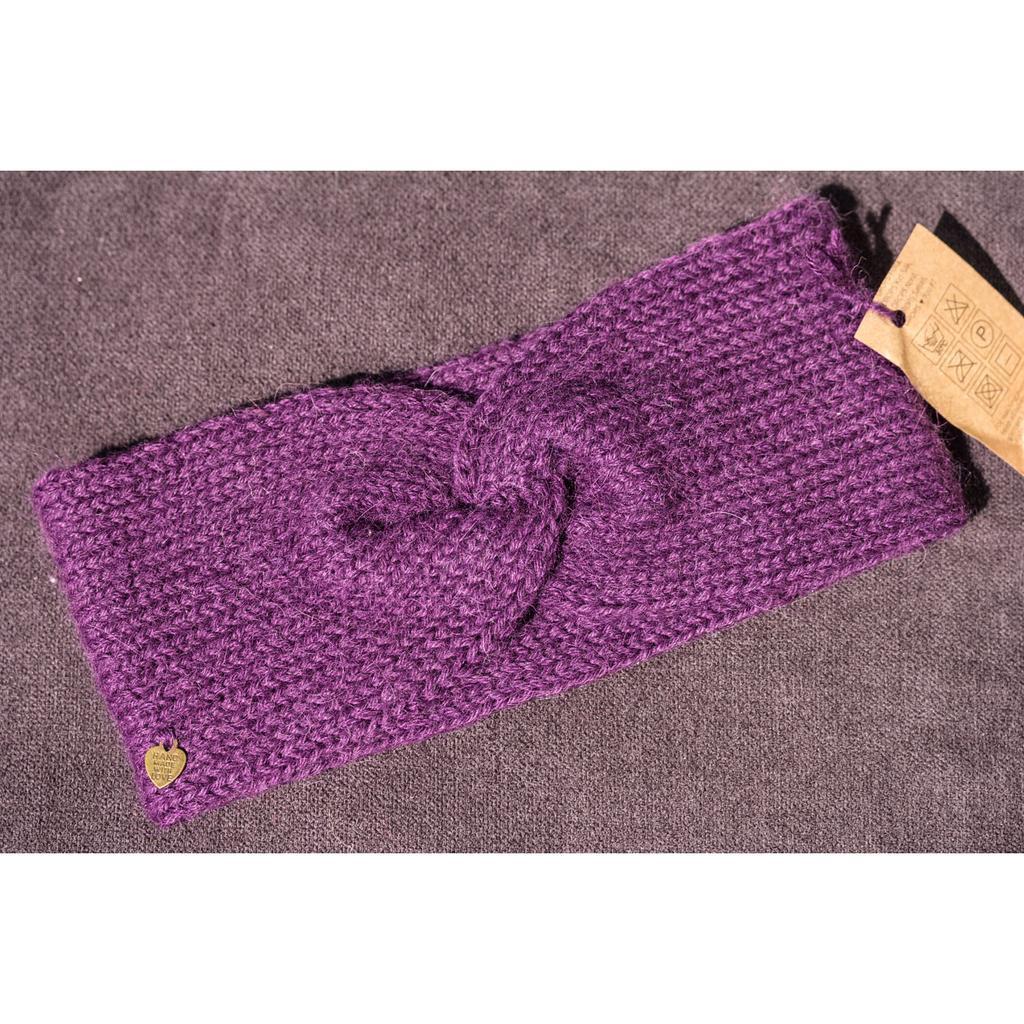 Alpaka Stirnband Twist violett