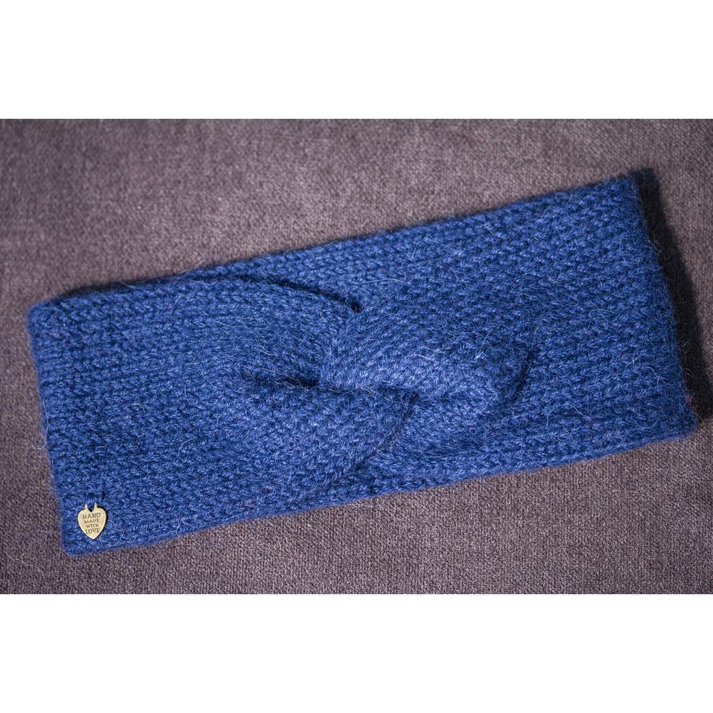 Alpaka Stirnband Twist dunkelblau