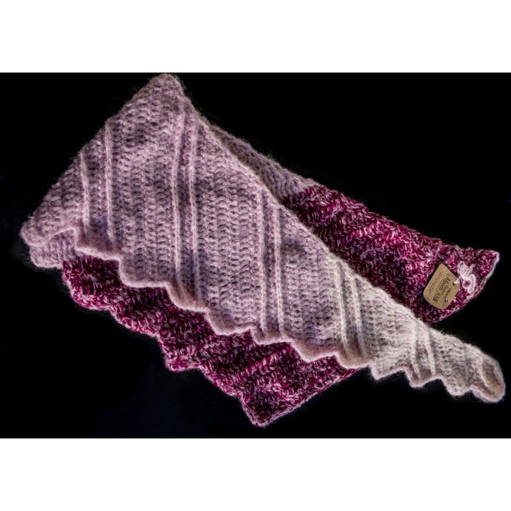 Alpaka Schal violett/rosa