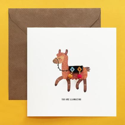 YOU ARE LLAMAZING handgemachte Grußkarte