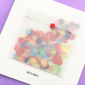 LET´S PARTY! Grußkarte mit echtem Konfetti