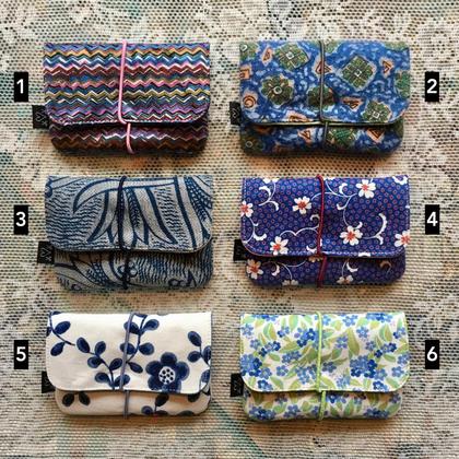 Minigeldbörse - blaue Muster