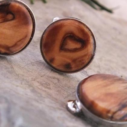 Set Krawattennadel und Manschettenknöpfe aus gestockter Birke - Image 2