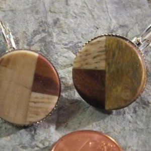 Ohrringe aus 3 Holzarten