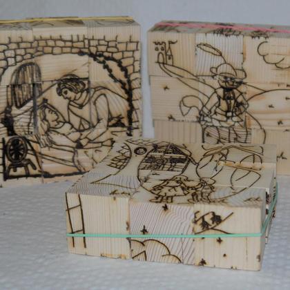 Würfelpuzzle aus Holz mit Märchenmotiven - Image 2