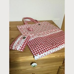 Einkaufstasche mit Trachtenpärchen Rot