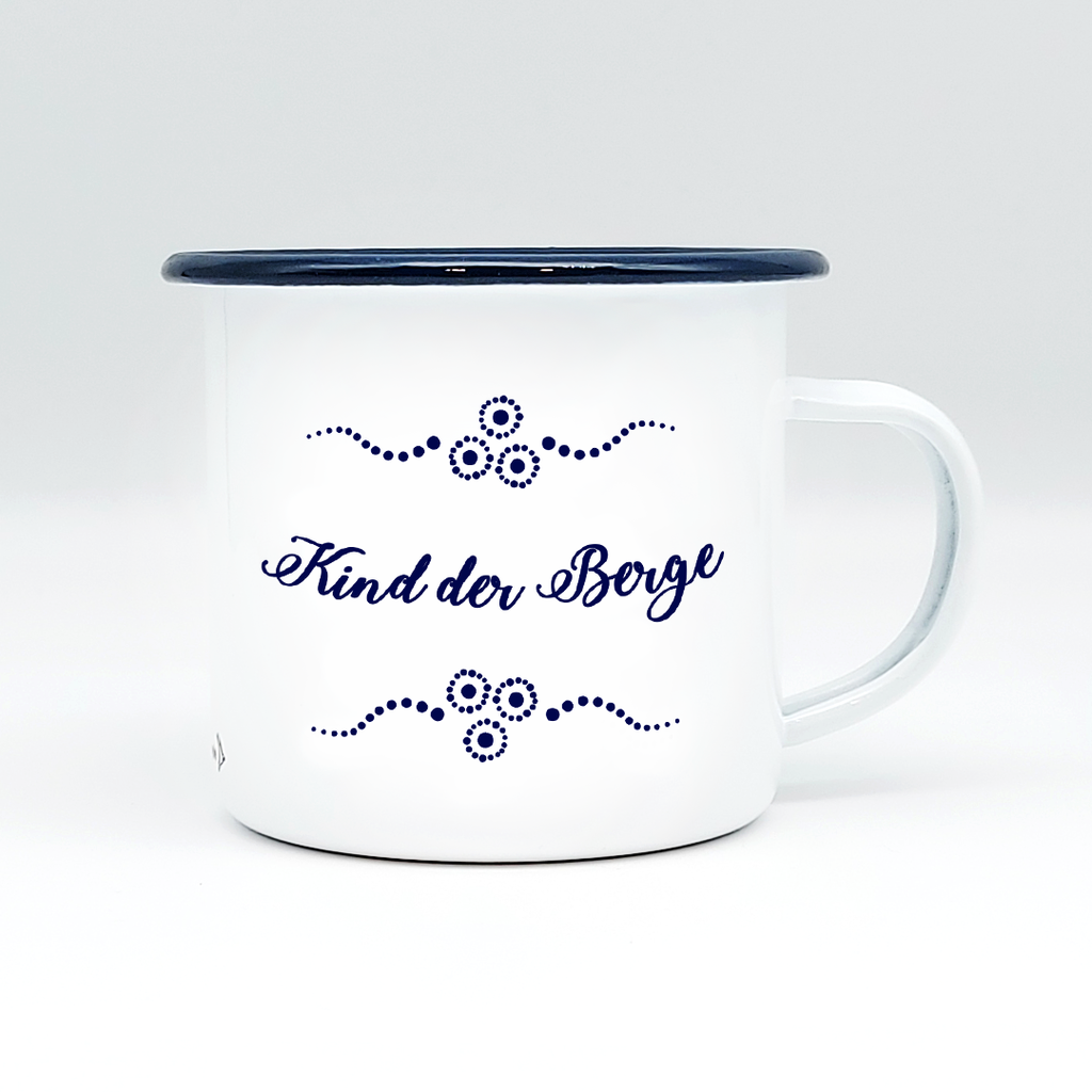 KIND DER BERGE - Mundart Emaille Häferl