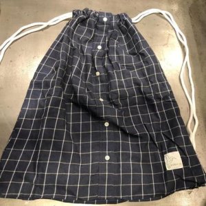 Upcycling Rucksack – Dunkelblau kariert