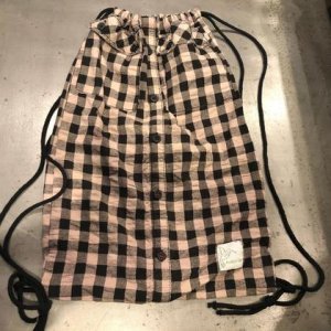 Upcycling Rucksack – Beige/Schwarz