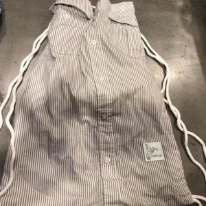 Upcycling Rucksack – Grau gestreift