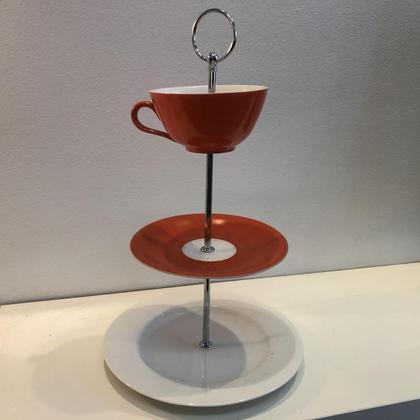 Etagere "Orange und Weiß"