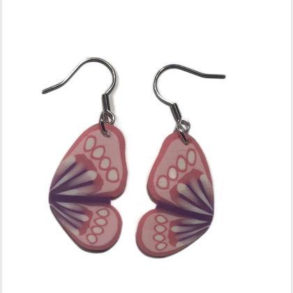 Ohrringe Schmetterlingsflügel - Rosa/Lila