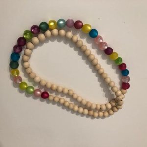 Kette – Holzperlen – Natur und Bunt