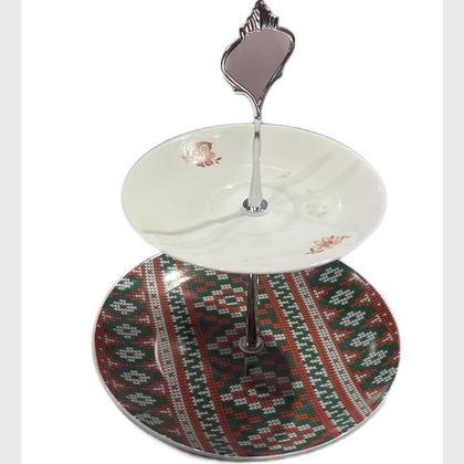 Etagere "Norweger Strick und Blümchen"