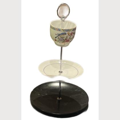 Etagere "Schwarz/Weiß und Vögelchen"