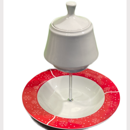 Etagere Schneeflocken und Zuckerdose