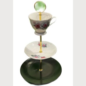 Etagere  – Schwarz/Weiß Pinke Rosen