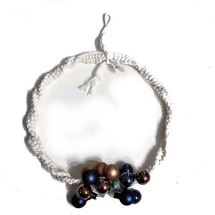 Türkranz- Christbaumkugeln Blau/Bronze und Kupfer