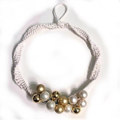 Türkranz- Christbaumkugeln Gold/Weiß