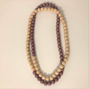 Kette – Holzperlen – Natur/Braun