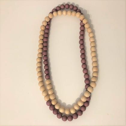 Kette - Holzperlen - Natur/Braun