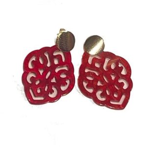 Ohrringe Ornament-Resin – Rot