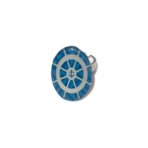Ring Steuerrad -Weiß auf Blau