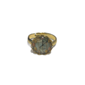 Ring – Ziffernblatt Hellblau und Gelbtöne